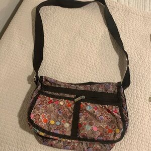 Braciano circles Medium Cross body nylon bag with colorful design